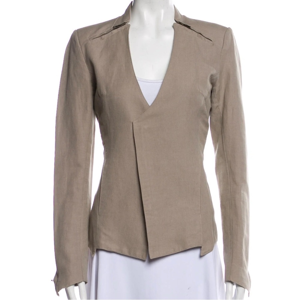 Improvd Linen Blend Zip Moto Blazer Jacket